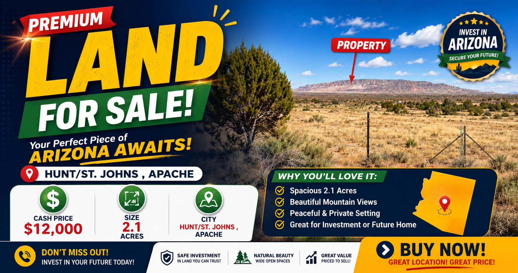 Escape from LA! Get 2 acres in Apache County AZ!